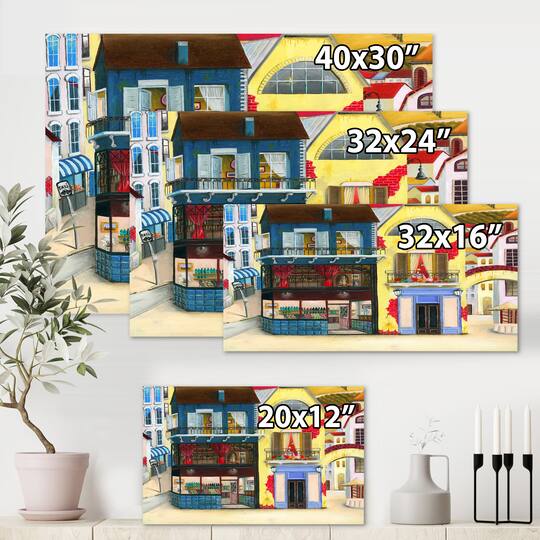 Designart - The Facade of The Buildings In A Cozy Streets